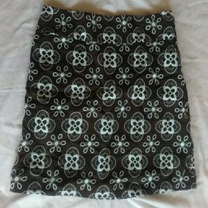 Ann Taylor loft brown and white flower print skirt